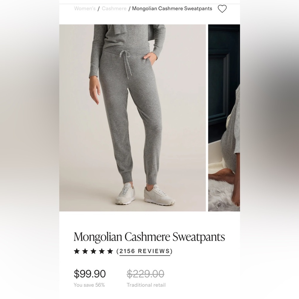 Quince Mongolian Cashmere Sweatpants size small